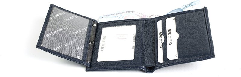HKY Genuine Leather Men's Wallet and Belt Set - Image 3