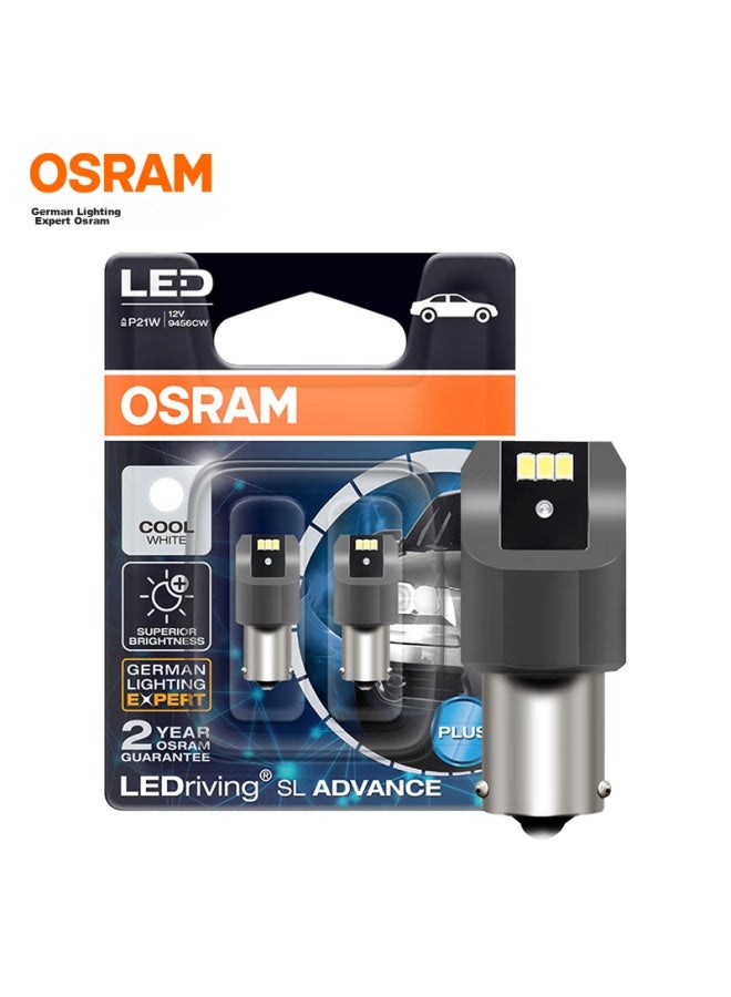 Osram P21w Led Car Light, Brake Light, Reverse Light, Turn Signal Light, Auxiliary Light, P21 Single-filament White Light, 12v 2.5w, 2-pack - Image 1