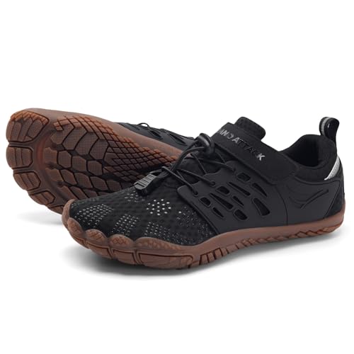 Grand Attack Barefoot Shoes Women,Wide Toe Box Minimalist Zero Drop Walking Shoes Lightweight Cross Training Trail Running Wrestling Weightlifting Fitness Rock Climbing Gym Sneakers Blackk Size 9 - Image 1