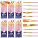 ESRICH Paint Brush Set6 Packs 60 Pcs Nylon Hair Paint Brushes for Acrylic PaintingArtist Paintbrushes for AcrylicOilWatercolor PaintingFace Nail ArtPaint Brushes for Kids Pink - Image 2