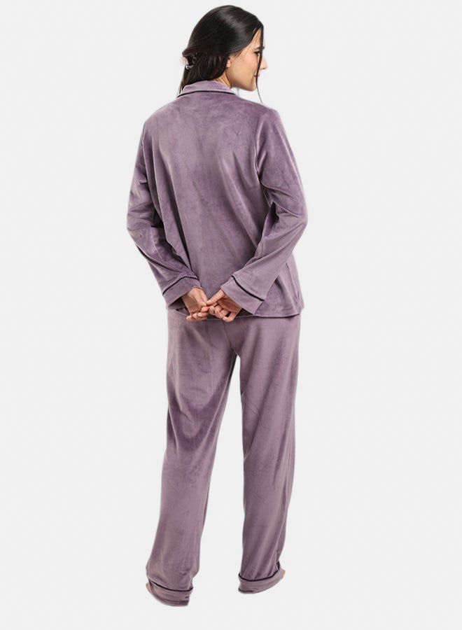 Carina Piping Velvet Pyjama Set - Image 4
