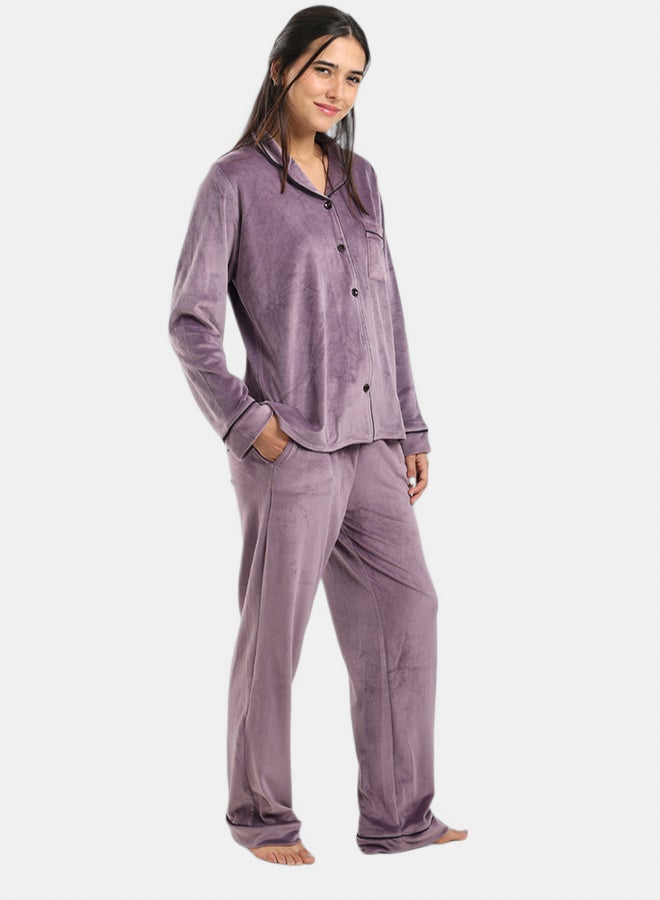 Carina Piping Velvet Pyjama Set - Image 2