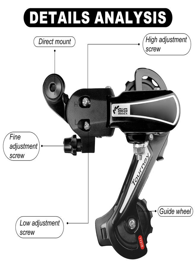 Relwears RD-TY21B 6/7 Speed Direct Mount Derailleur for Mountain Tricycle Commuter Cruiser Bike - Image 4
