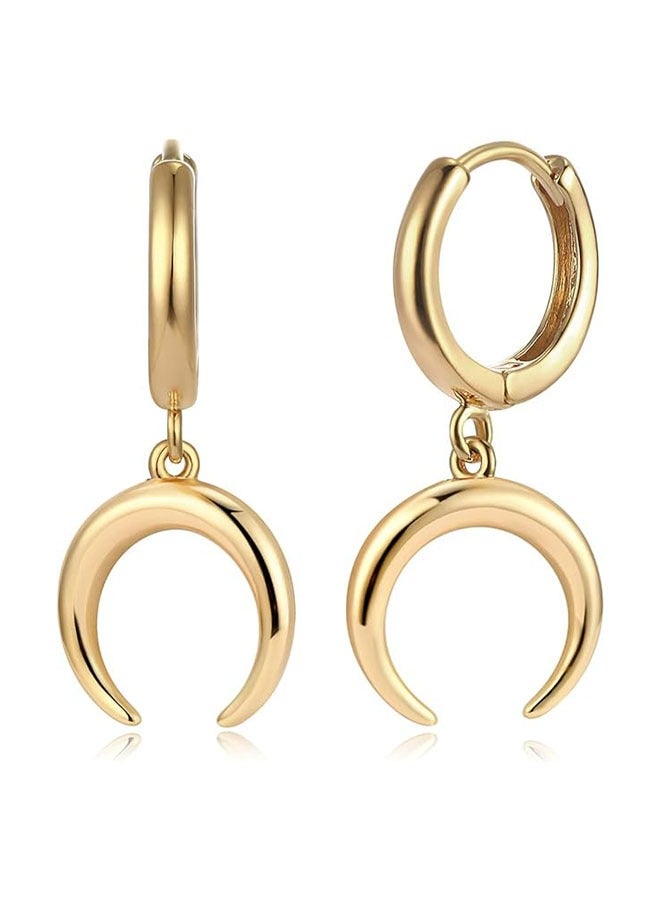 Mevecco Women Gold Huggie Hoop Earrings Dangle Drop 14K Gold Filled Small Boho Beach Simple Delicate Handmade Hypoallergenic Jewelry Gift - Image 1