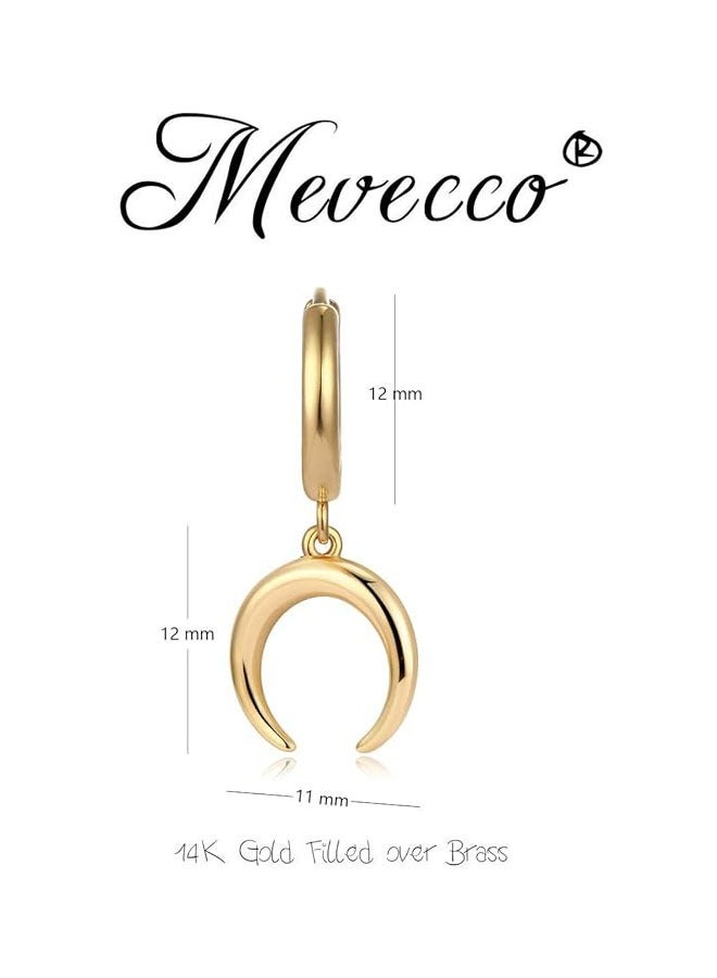 Mevecco Women Gold Huggie Hoop Earrings Dangle Drop 14K Gold Filled Small Boho Beach Simple Delicate Handmade Hypoallergenic Jewelry Gift - Image 4