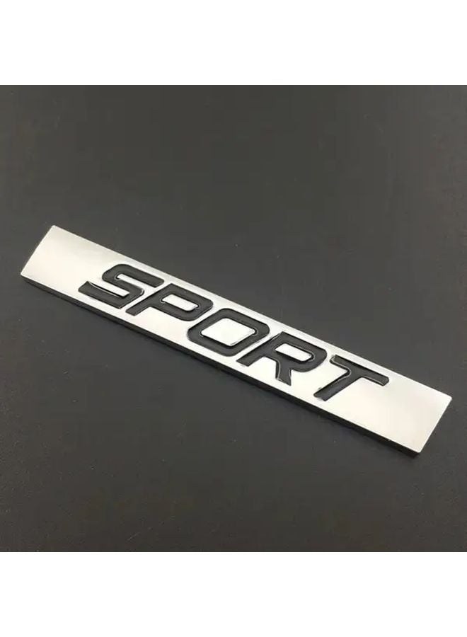 Silvery Red 3D Chrome Metal Sport Sticker Universal Car Decal Durable Exterior Accessory - Image 3