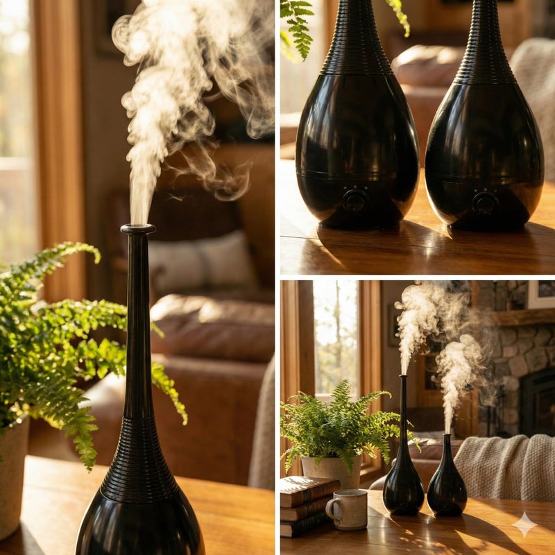 3L Humidifier Essential Oil Diffuser, 360° Ultra Quiet Nozzle, Color Changing, Auto Shut-Off and Light, Last Up to 24 Hours (3L Black Tower) - Image 2