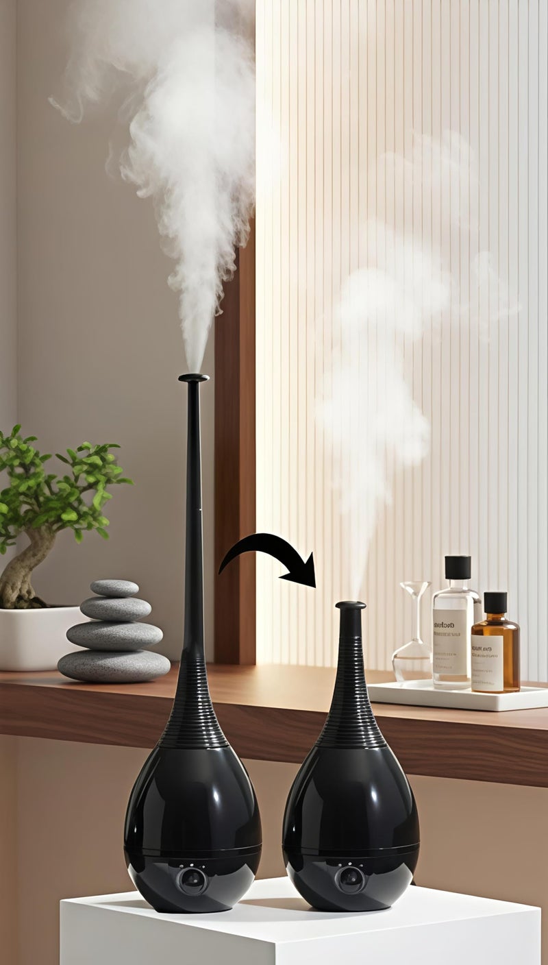 3L Humidifier Essential Oil Diffuser, 360° Ultra Quiet Nozzle, Color Changing, Auto Shut-Off and Light, Last Up to 24 Hours (3L Black Tower) - Image 1