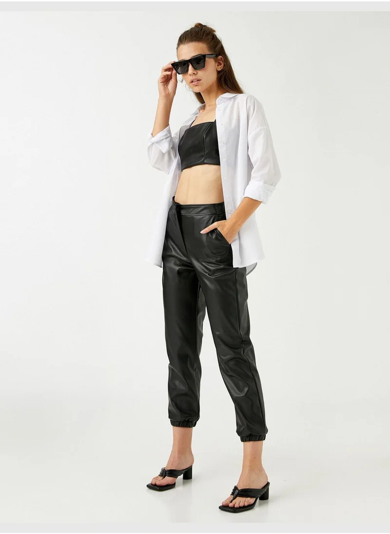 KOTON Leather Look Trousers