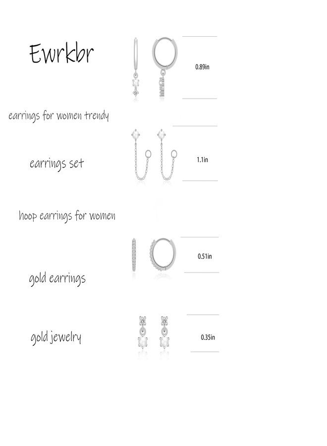 Ewrkbrㅤ Silver Hoop Earrings, Dainty Silver Hoop Earrings for Women Charm Silver Huggie Hoop Earrings Set Small Silver Hoop Earrings Cute Cartilage Earring Sets for Multiple Piercing Trendy Jewelry - Image 4