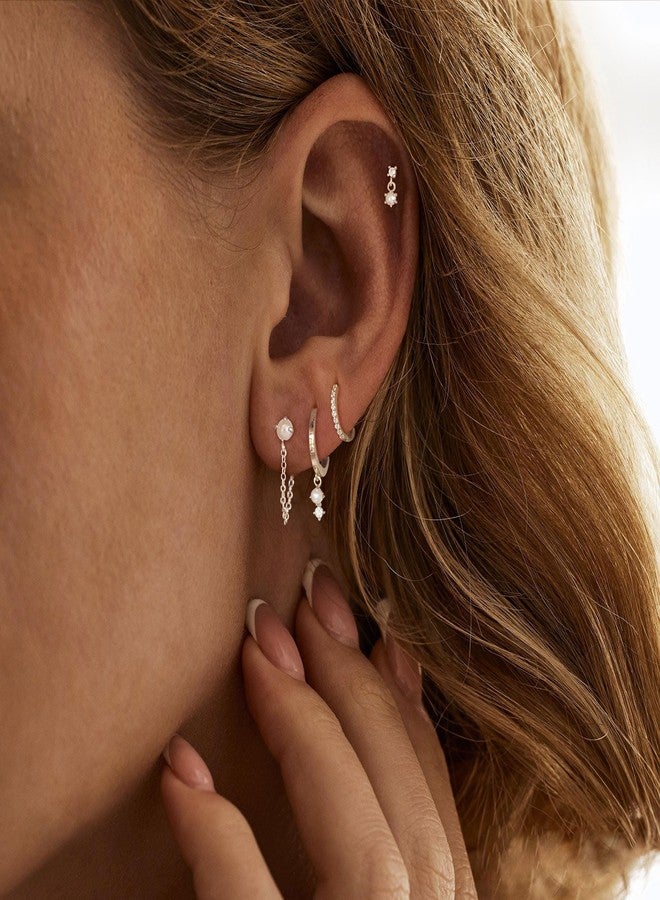 Ewrkbrㅤ Silver Hoop Earrings, Dainty Silver Hoop Earrings for Women Charm Silver Huggie Hoop Earrings Set Small Silver Hoop Earrings Cute Cartilage Earring Sets for Multiple Piercing Trendy Jewelry - Image 2
