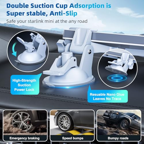 fonken Linkoostar Starlink Mini Car Mount for Dashboard, Starlink Mini Mount for Car Starlink Mini Suction Cup Mount for Dashboard & windshield Suitable for Most Vehicles and Ensures Stable Satellite Signal - Image 5