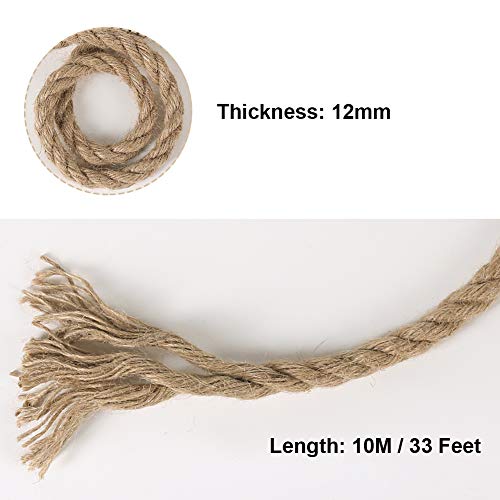 Tenn Well 12mm Jute Rope, 33 Feet Heavy Duty and Thick Rope Twine for Crafting, Gardening, Cat Scratching Post, Home Decoration - Image 3