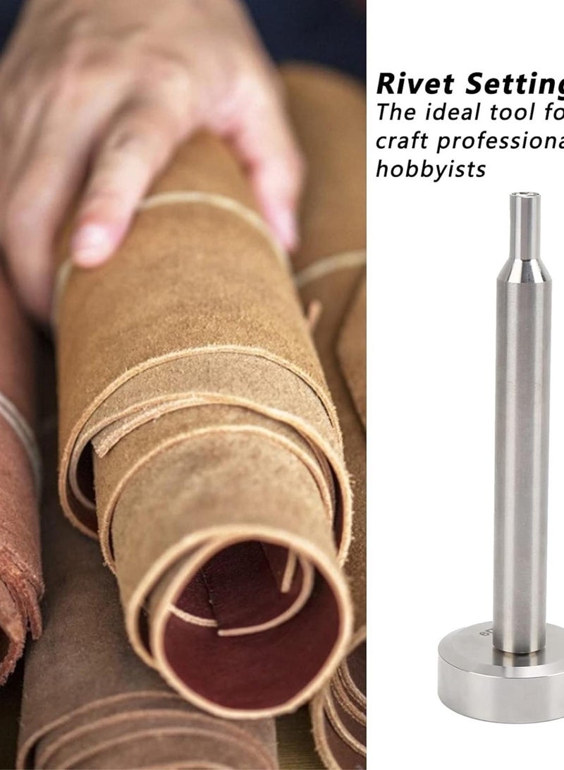 GGOOT Rivet Punch, DoubleSided 6mm Fixing Setting Tool Leather Rivets Spike Rivets Setter Hardware Rivet Setting Tool for DIY Leather Craft Button Installation - Image 3