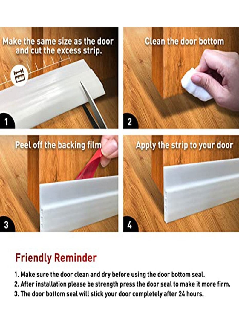 Sealing Strip At The Bottom Of The Door Seam, Windshield Under The Door, Strong Adhesive Rubber Strip At The Bottom Of the Door Seam, And 1M Wind, Dust, Insect, And Acoustic Door Stop For Wooden Doors - Image 3