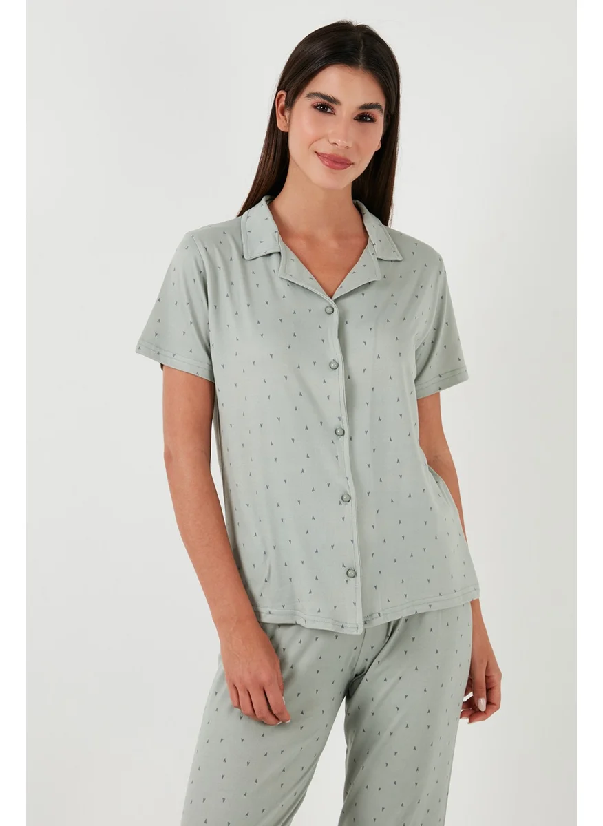 Lela Patterned Regular Fit Shirt Collar Pajama Set Women's Pajama Set 65750101