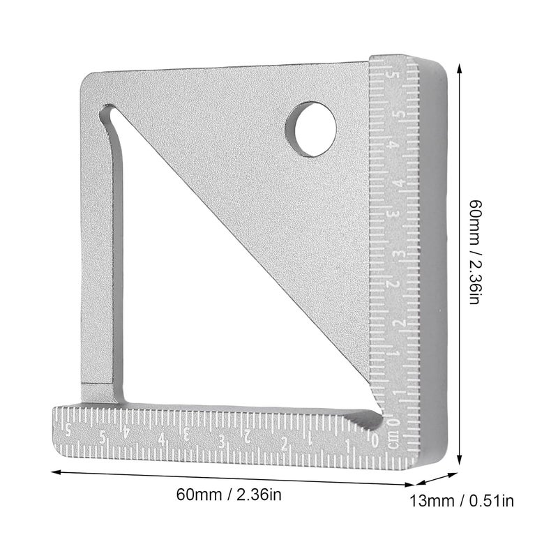 Hilitand 3D Multi Angle Measuring Ruler, Aluminum Alloy Woodworking Square Protractor with Height Width Diameter Measurement, for Carpenters Engineers DIY Woodworking Projects - Image 2