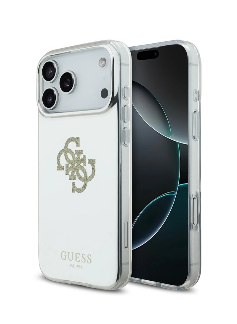 GUESS iPhone 17 Pro MagSafe PC+TPU Mirror Case with Big 4G Glitter Logo / Easy Snap-On / Drop Protection / Slim Profile / Lightweight Back Cover / Comfortable Grip - Gold - Image 2