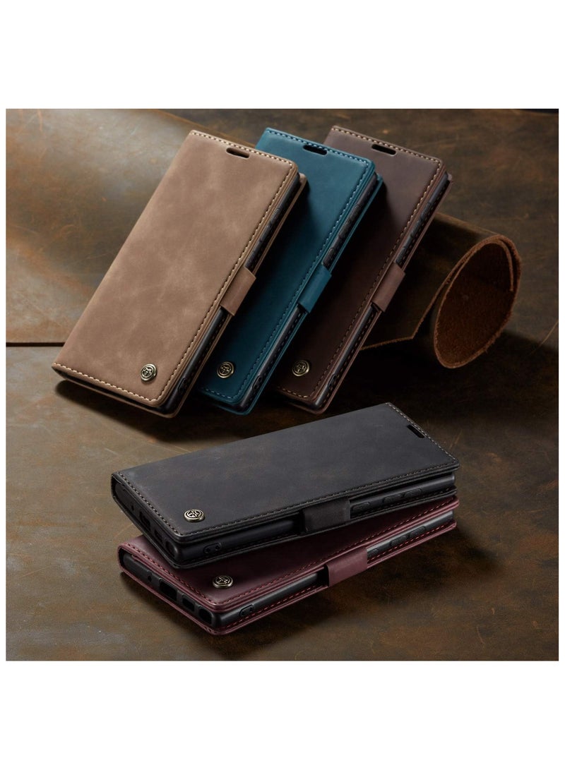 CaseMe Samsung Galaxy Note 20 Ultra Case Wallet, for Samsung Galaxy Note 20 Ultra Wallet Case Book Folding Flip Folio Case with Magnetic Kickstand Card Slots Protective Cover - Black - Image 3