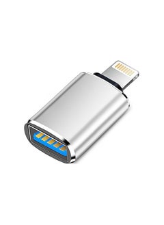 Generic Lightning Male to USB 3.0 Female Adapter Cable for iPhone 14 13 12 11 Xr X XS 8 7 Plus Max Compatible with iPad Air Pro Mini（Silver）  - Image 1