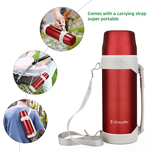 HoneyBee Coffee Thermo Keeps Liquid Hot or Cold for Up to 24 Hours Thermo 41 Ounce Thermos for Hot Drinks 18/8 Stainless Steel Bpa-Free Insulated Flask,termos para cafe… - Image 4