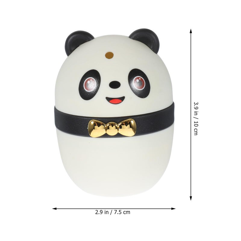 Panda Cartoon Toothpick Holder Pressing Type With Lid Kitchen Dining Portable Household Organizer Black White - Image 3