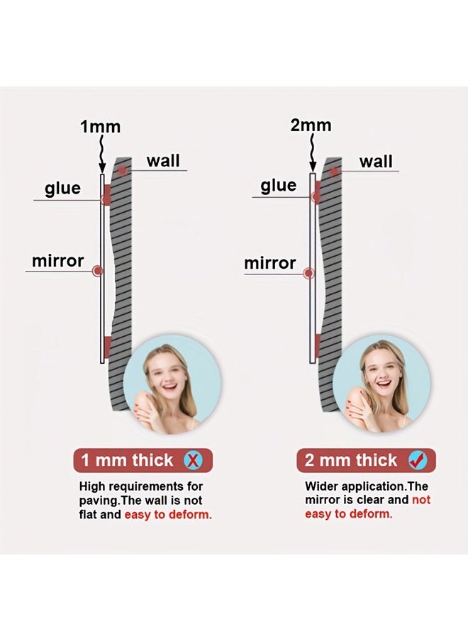 Generic 4 Piece Thickeness Frameless Full Body Mirror Tiles For  Bedrooms Full Length Mirror Wall Mounted For Decorative Wall Sticker Non-Breakable Acrylic Mirror  - Image 5