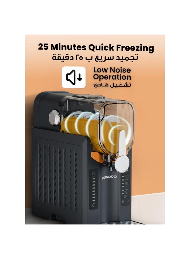 بورودو صانعة مشروبات مثلجة متعددة الوظائف بسعة 2.6 لتر مع أدوات تحكم سهلة الاستخدام وخلاط فعال / خلاط متعدد الوظائف لتحضير الميلك شيك والآيس كريم والمشروبات المثلجة / جهاز تجميد سريع / صانع مشروبات مجمدة / صانع عصائر مجمدة وكوكتيلات ومشروبات مثلجة - لون أسود - Image 4