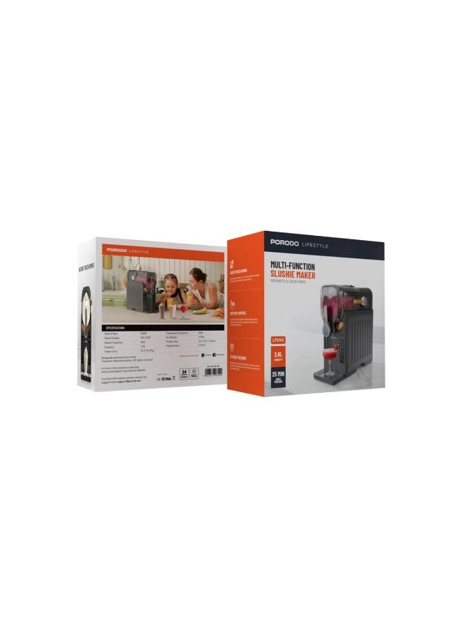 بورودو صانعة مشروبات مثلجة متعددة الوظائف بسعة 2.6 لتر مع أدوات تحكم سهلة الاستخدام وخلاط فعال / خلاط متعدد الوظائف لتحضير الميلك شيك والآيس كريم والمشروبات المثلجة / جهاز تجميد سريع / صانع مشروبات مجمدة / صانع عصائر مجمدة وكوكتيلات ومشروبات مثلجة - لون أسود - Image 1