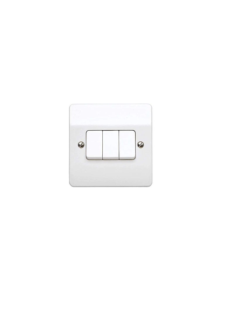 MK MK K4873SAWHI Plate Switch, 3 Gang 2-Way SP  - Image 1
