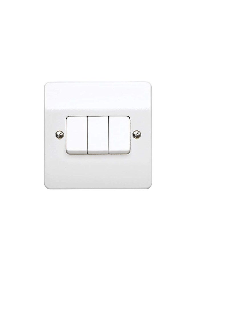MK MK K4873SAWHI Plate Switch, 3 Gang 2-Way SP  - Image 2
