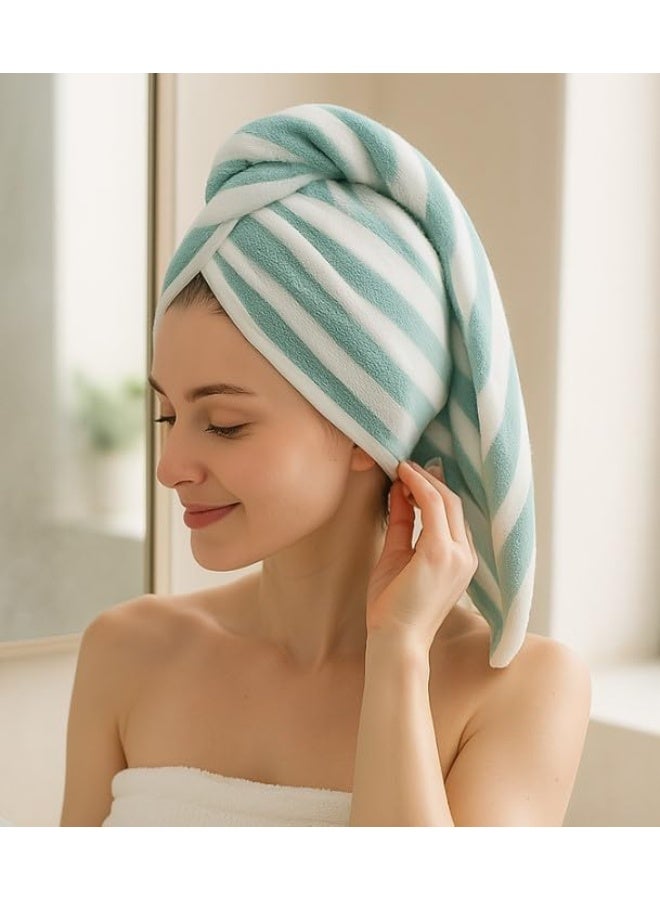 Microfiber Hair Towel – Green - Image 5