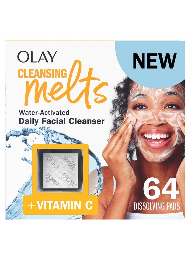 Olay Cleansing Melts + Vitamin C Face Cleanser 64 Ct. Total (2 X 32 Ct.) Wateractivated Face Wash Cleans Tones And Refreshes Skin - Image 1