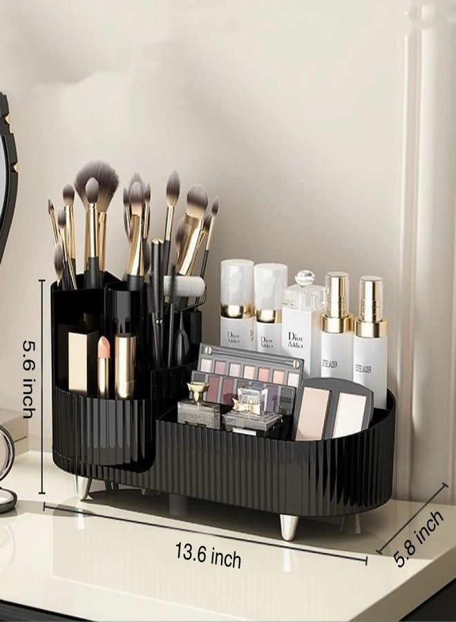BKM Functional Cosmetic Skin Care Product Organizer Box Rotating Feature Makeup Brush Lipstick jewelry Storage Display Office and Home Desktop Table Stationary Stand - Image 2