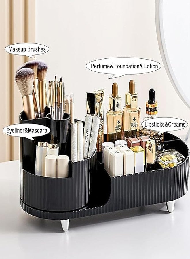 BKM Functional Cosmetic Skin Care Product Organizer Box Rotating Feature Makeup Brush Lipstick jewelry Storage Display Office and Home Desktop Table Stationary Stand - Image 3