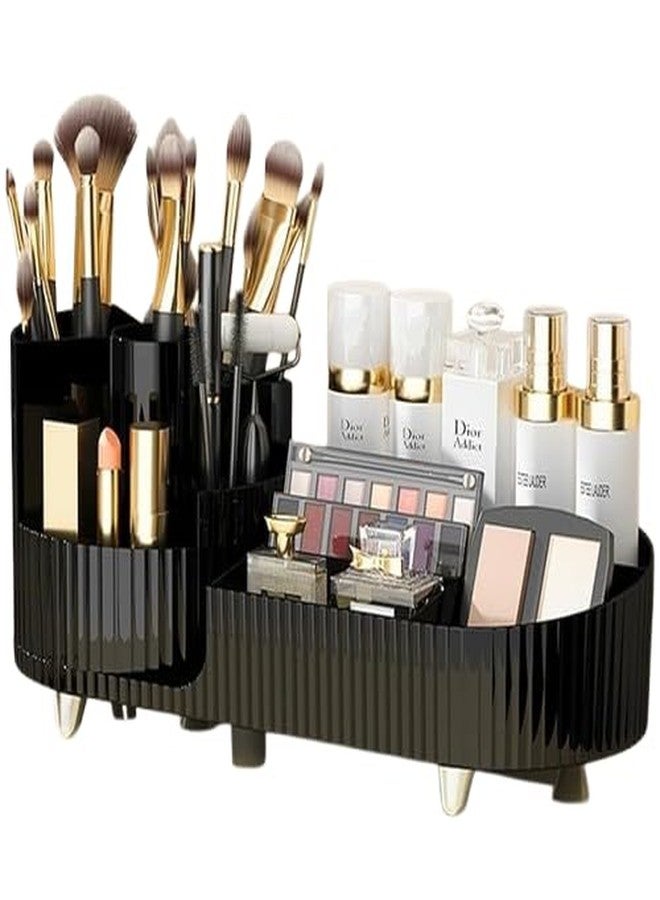 BKM Functional Cosmetic Skin Care Product Organizer Box Rotating Feature Makeup Brush Lipstick jewelry Storage Display Office and Home Desktop Table Stationary Stand - Image 1