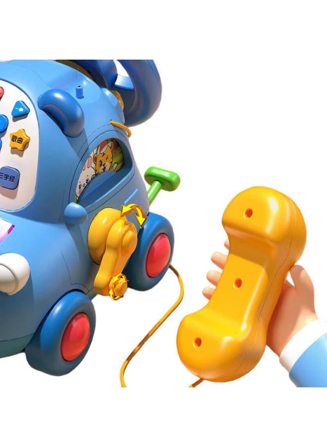 Xst Children'S Toy Telephone Car, 2-Year Girl'S Multifunctional Early Education Bilingual Musical Phone, 6 Realistic Landline Birthday Gift - Image 1