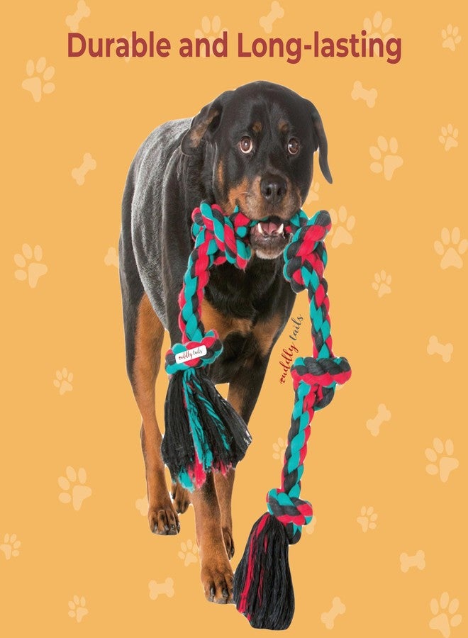 Cuddly Tails Durable 5-Knot Rope Toy for Dogs | Chew & Tug Toy for Medium & Large Breeds | Non-Toxic Cotton Rope for Strong Chewers | Teeth Cleaning Dog Toy - Image 4