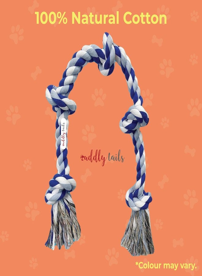 Cuddly Tails Durable 5-Knot Rope Toy for Dogs | Chew & Tug Toy for Medium & Large Breeds | Non-Toxic Cotton Rope for Strong Chewers | Teeth Cleaning Dog Toy - Image 3