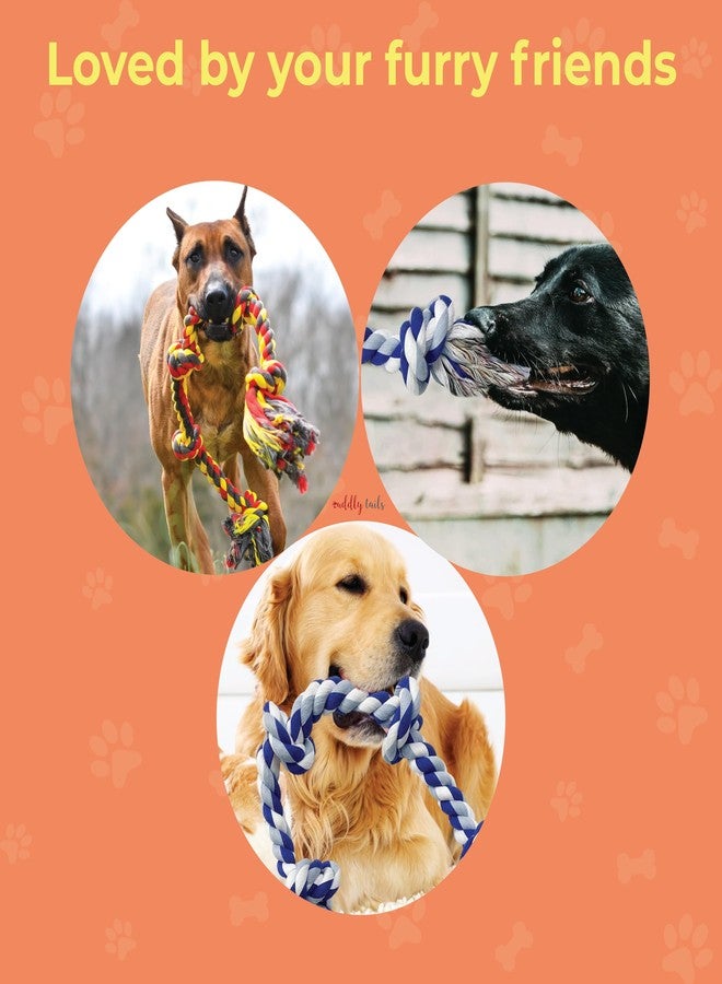 Cuddly Tails Durable 5-Knot Rope Toy for Dogs | Chew & Tug Toy for Medium & Large Breeds | Non-Toxic Cotton Rope for Strong Chewers | Teeth Cleaning Dog Toy - Image 5