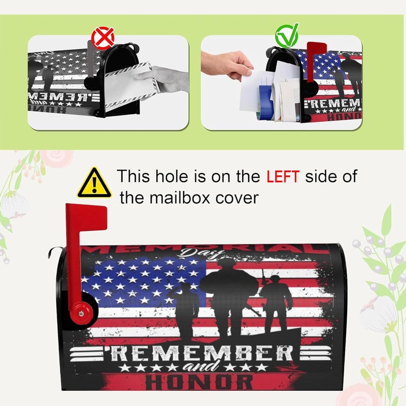 Identiy Mailbox Covers Magnetic Standard Size,American Veterans Day Remember and Honor Magnetic Mailbox Covers for Holiday Yard Decor 18"x21" - Image 5