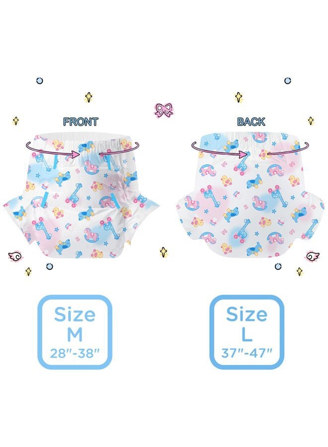 CutiePlusU Adult Diapers 10 Pieces,Rocking Fun Disposable Incontinence Briefs with Tabs for Women and Men, Maximum Overnight Absorbency(Large 37"-47") - Image 3