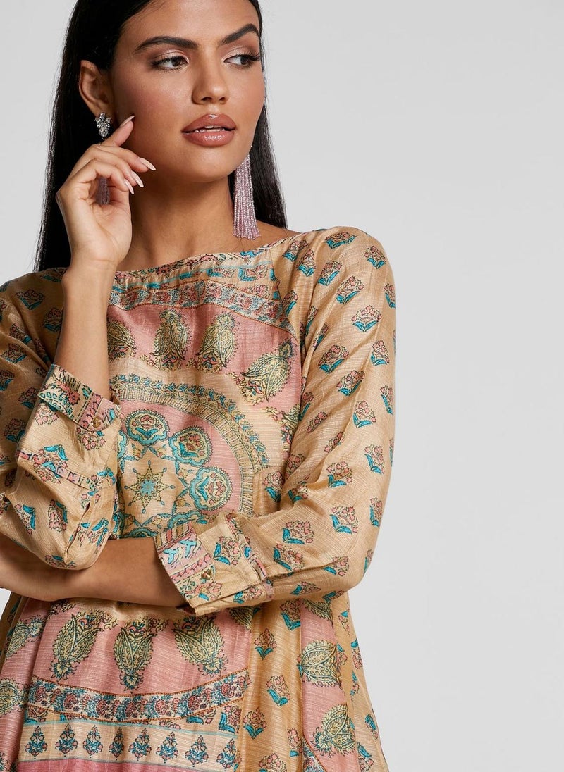 ريتو كومار طقم مطبع ( كورتي+ بنطال ليقنز ) - Image 3