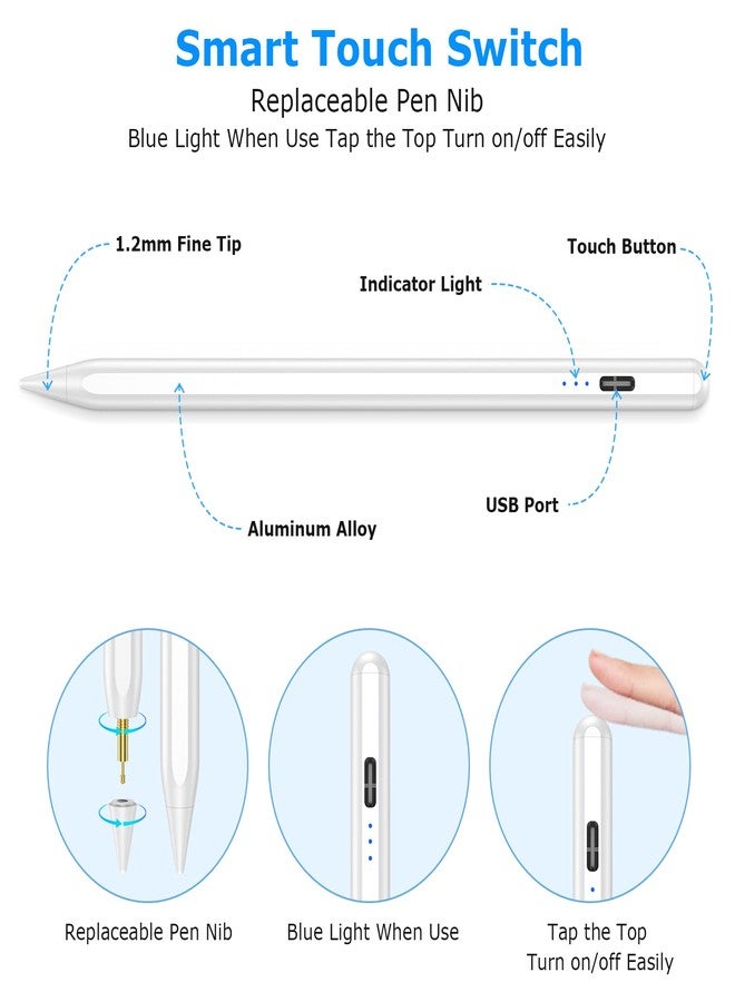 HotLife Stylus Pen for iPad, Apple Pencil for iPad 9th&10th Generation,iPad Pencil Compatible with (2018-2022) Apple iPad Pro 11 & 12.9 inch,iPad Mini 6th/5th Gen, iPad Air 3/4/5,iPad 6/7/8th Gen for Writing - Image 3