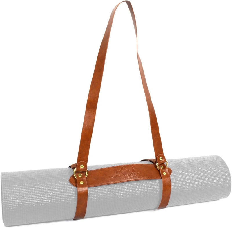 Open Road Goods Vegan Leather Yoga Mat Carrier Sling/Adjustable Blanket Strap/Faux Leather Bedroll Straps - Image 2