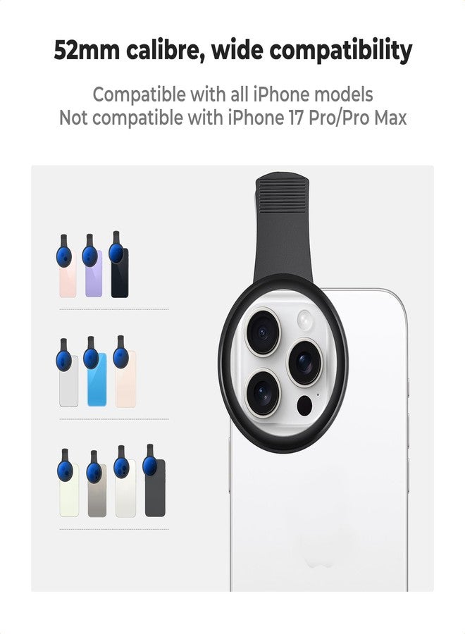 K&F Concept 52mm Clip-on ND2-400 Phone Camera Lens Filter Kit, Adjustable Neutral Density Filter Compatible with iPhone 16 15 14 13 12 11 - Image 5