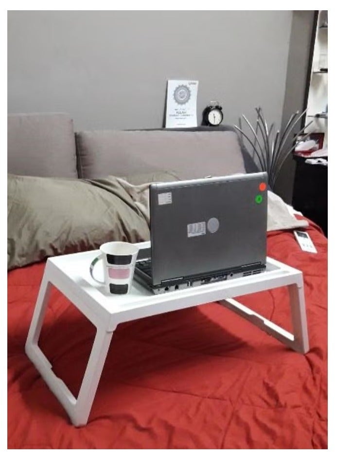 بلاستيكنا طاولة بلاستيك عصرية متعددة الإستخدامات قابلة للطي، لون أبيض - Image 1