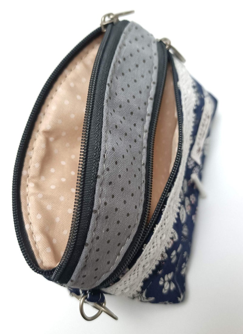 YHmyok Coin Purse for Women Cute Small Wallets Change Purse Coin Pouch (grey blue) - Image 4