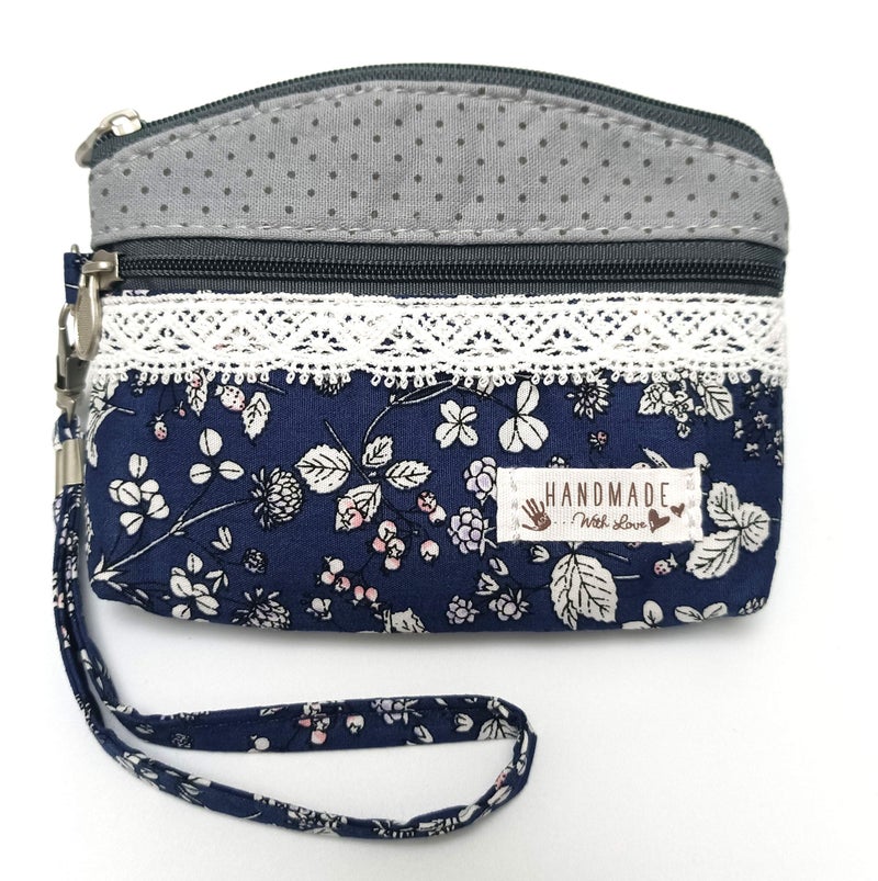 YHmyok Coin Purse for Women Cute Small Wallets Change Purse Coin Pouch (grey blue) - Image 3