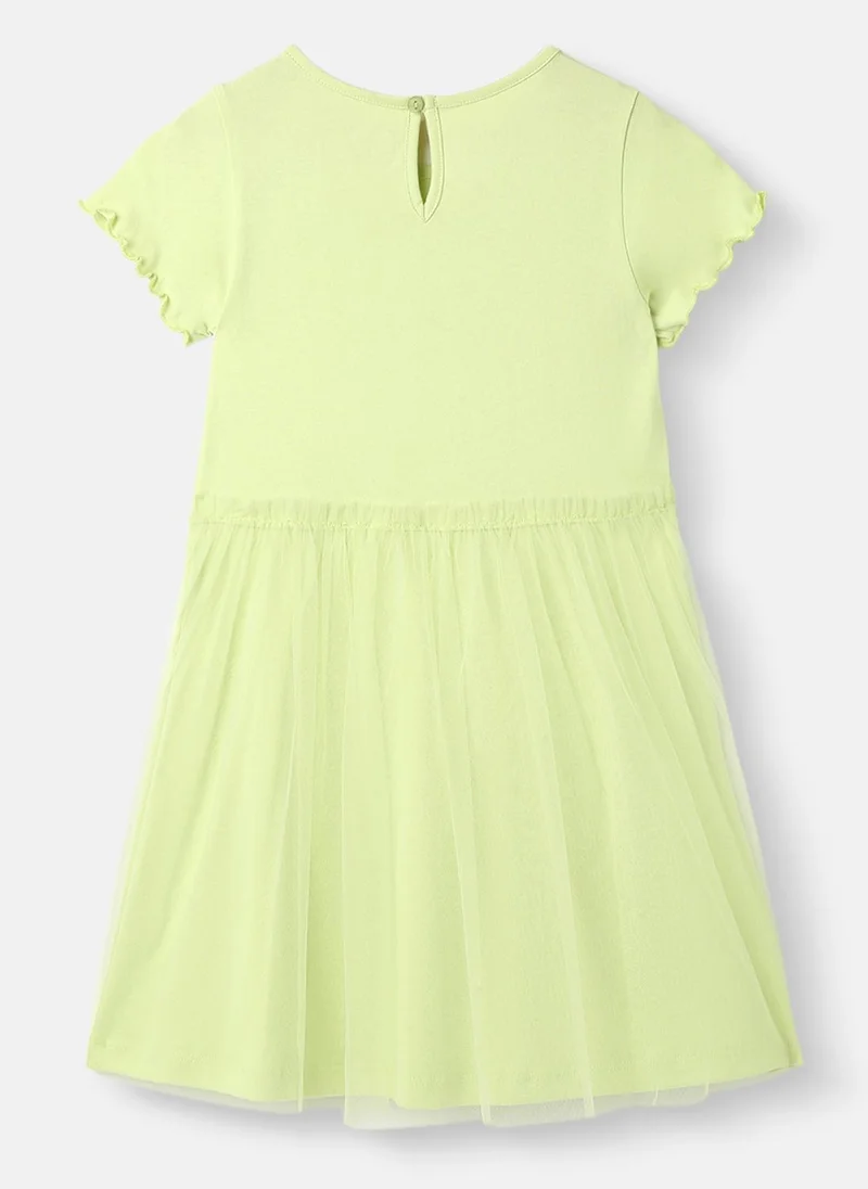 نوتيناتي فستان بناتي محبوك ومنسوج بطبعة جرافيك من التول للأعمار من  إلى  سنوات